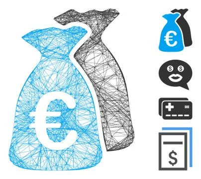 Network Euro Funds Vector Mesh Stock Illustration