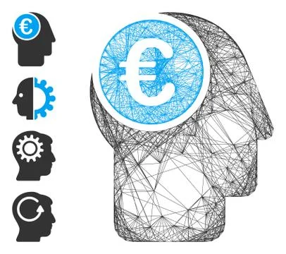 Network Euro Mind Vector Mesh Illustrazione stock
