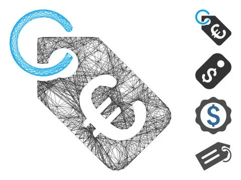 Network Euro Tag Vector Mesh Stock Illustration