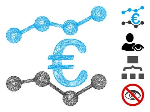 Network Euro Trends Vector Mesh Stockillustratie