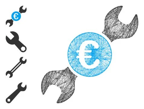 Network Euro Wrench Vector Mesh イラスト素材