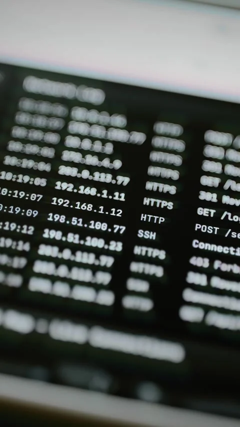 Network event log records web and secure traffic Stock Footage 347054053