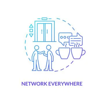 Network everywhere blue gradient concept icon Stock Illustration