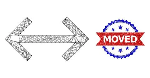Network Exchange Arrows Web Mesh and Distress Bicolor Moved Stamp Seal 스톡 일러스트