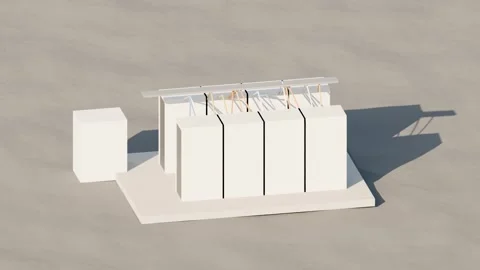 Network exchange hub building fiber links 3D animation seamless loop Stock Footage 341779382