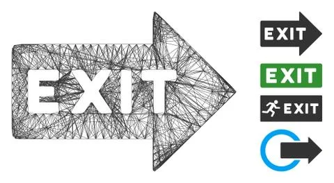 Network Exit Arrow Vector Mesh Stock Illustration