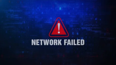 Network Failed Alert Warning Error Message Blinking on Screen . Stock Footage 98448924