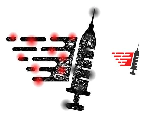 Network Fast Vaccination Icon with Spots Illustrazione stock