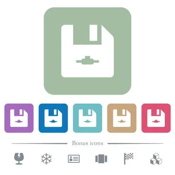 Network file flat icons on color rounded square backgrounds イラスト素材