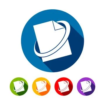 Network File Round Icons Stock Illustration