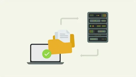 Network File Sharing and Cloud Data Management Server Communication Animation 動画素材 328035907