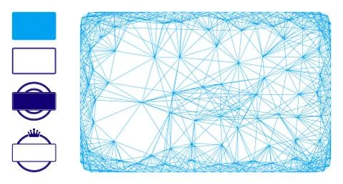Network Filled Rectangle Vector Mesh イラスト素材