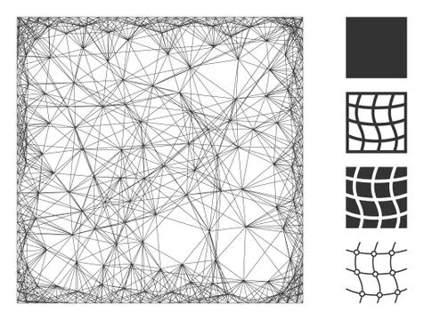 Network Filled Square Vector Mesh Illustrazione stock
