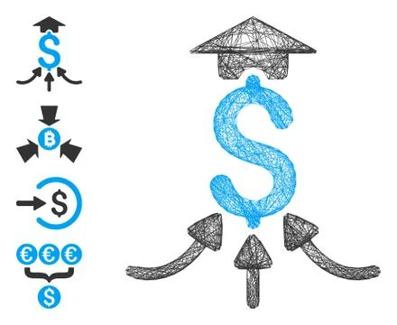 Network Financial Aggregator Vector Mesh Stockillustratie