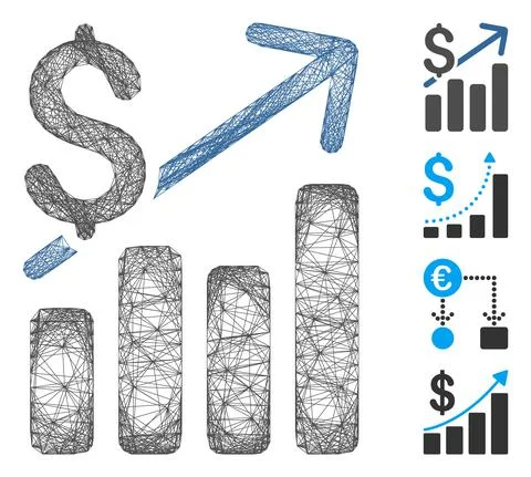 Network Financial Chart Vector Mesh Illustrazione stock