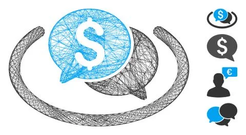 Network Financial Chat Area Vector Mesh Stock Illustration