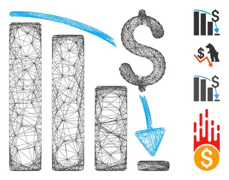 Network Financial Crisis Vector Mesh Illustrazione stock