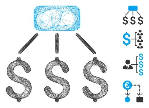 Network Financial Scheme Vector Mesh Illustrazione stock