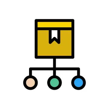 Network flat color icon 库存插图
