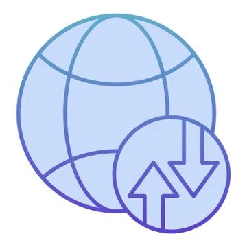 Network flat icon. Global internet blue icons in trendy flat style. Planet with Illustrazione stock