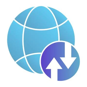 Network flat icon. Global internet color icons in trendy flat style. Planet with Illustrazione stock