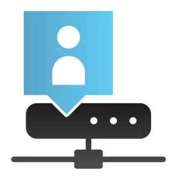 Network flat icon. Server administrator color icons in trendy flat style Stock Illustration