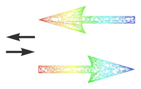 Network Flip Arrows Web Mesh Icon with Spectrum Gradient Stockillustratie