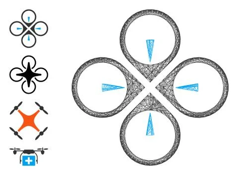 Network Fly Drone Vector Mesh Illustrazione stock