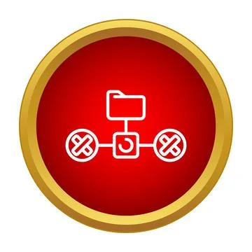 Network folder connection error server system icon Stock Illustration