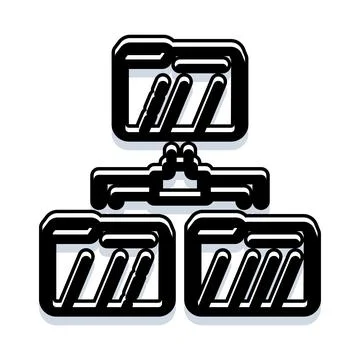 Network folder hierarchy icon illustrating distributed data storage 스톡 일러스트
