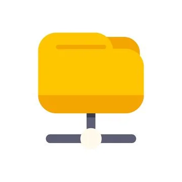 Network folder icon showing data sharing concept 库存插图