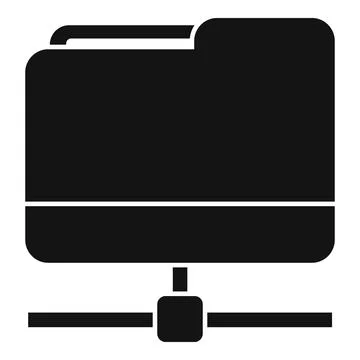 Network folder icon, simple style Stock Illustration