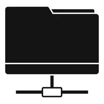 Network folder icon, simple style Stock Illustration