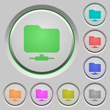 Network folder push buttons Stockillustratie