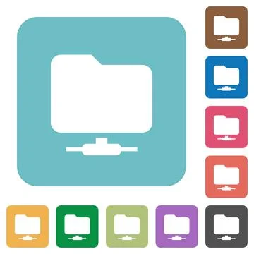 Network folder rounded square flat icons Illustrazione stock