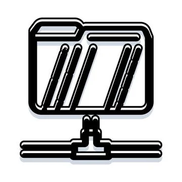 Network folder sharing data storage concept icon Illustrazione stock