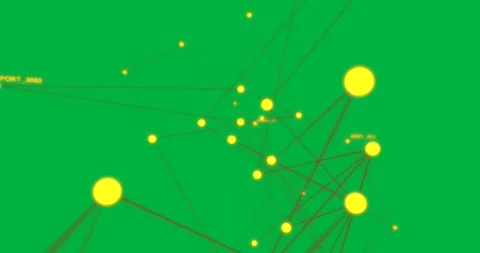 Network forming on transparent background from yellow nodes, red beams expanding Stock Footage 329503251