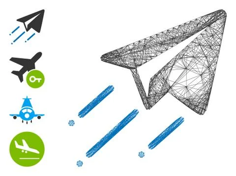 Network Freelance Flight Vector Mesh Stock Illustration