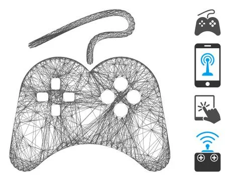Network Gamepad Vector Mesh Stock Illustration