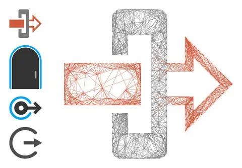 Network Gateway Vector Mesh Stockillustratie