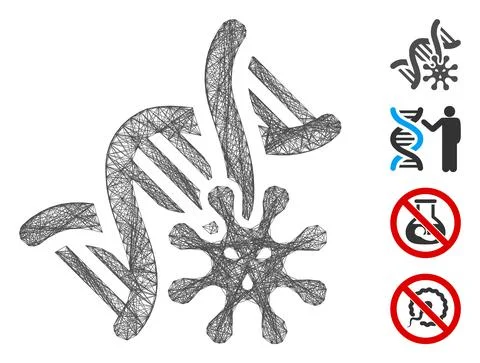Network Genetics Vector Mesh 스톡 일러스트