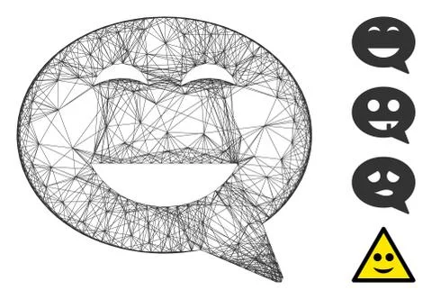Network Glad Smiley Message Vector Mesh Stock Illustration