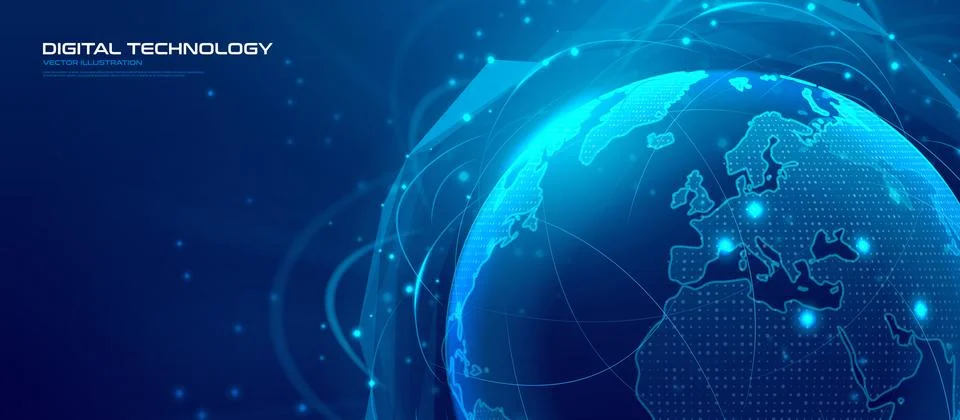 Network of global connectivity concept Illustrazione stock