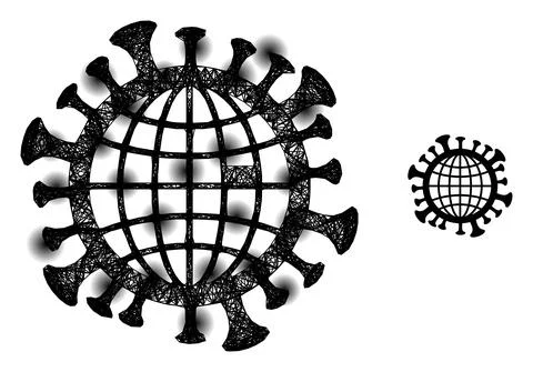 Network Global Coronavirus Icon with Spots Illustrazione stock