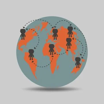 Network global Stock Illustration