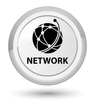 Network (global network icon) prime white round button Stock Illustration