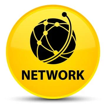 Network (global network icon) special yellow round button Stock Illustration