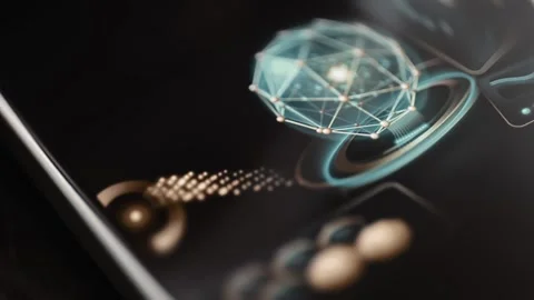 Network globe among signal interface elements Stock Footage 344854003