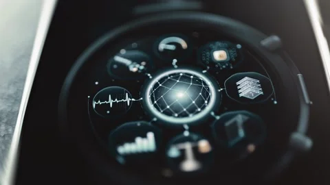 Network globe at center of analytics dashboard Stock Footage 344851475