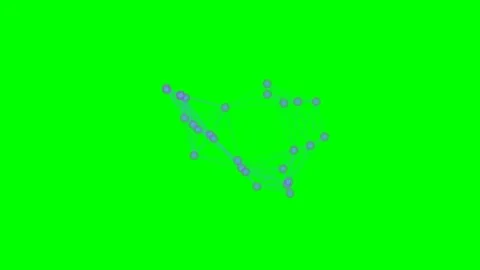 A network of glowing blue dots connected by thin lines on a green background Stock Footage 340266021